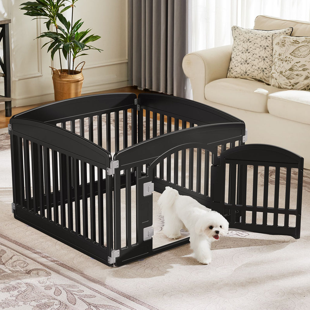 Dog Playpen Safe & Secure Indoor/Outdoor Pet Fence | Folding & Portable | Ideal for Small to Medium Dogs | Easy to Clean