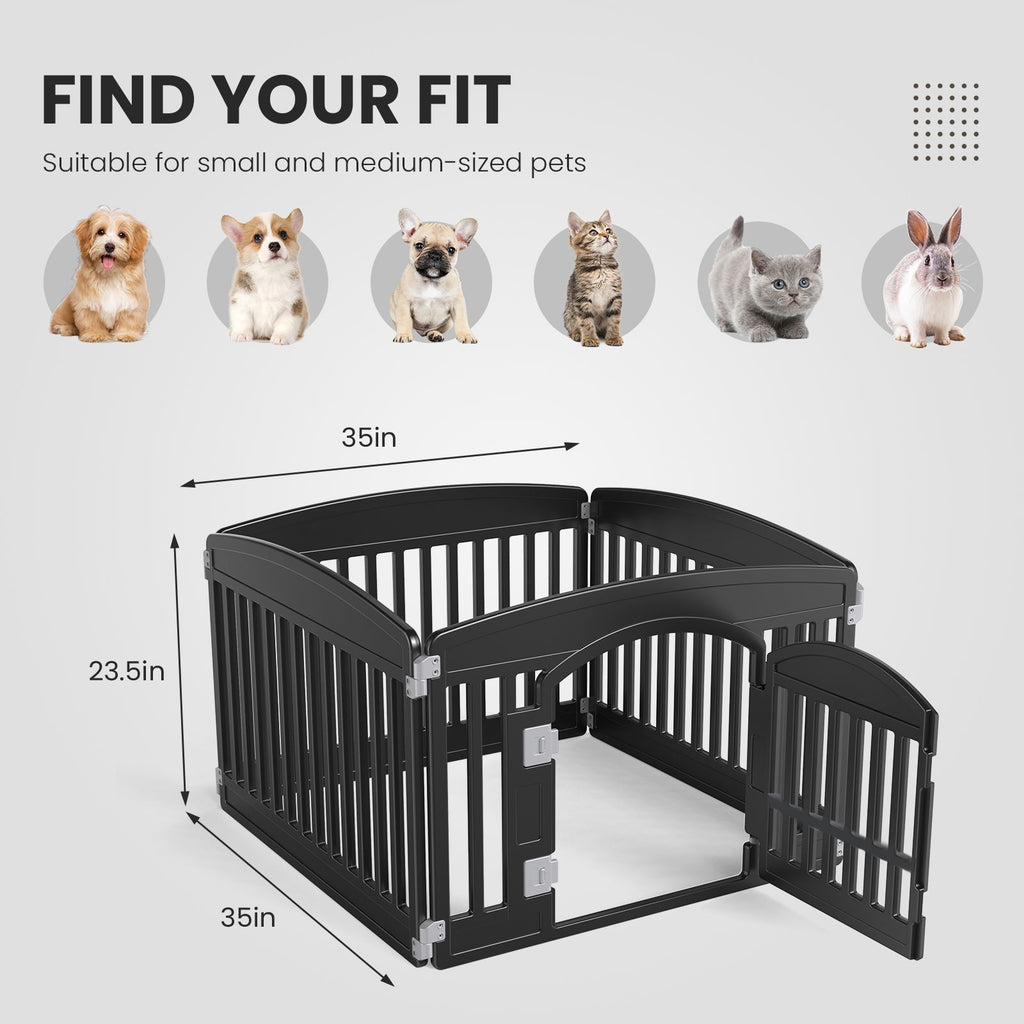 Dog Playpen Safe & Secure Indoor/Outdoor Pet Fence | Folding & Portable | Ideal for Small to Medium Dogs | Easy to Clean