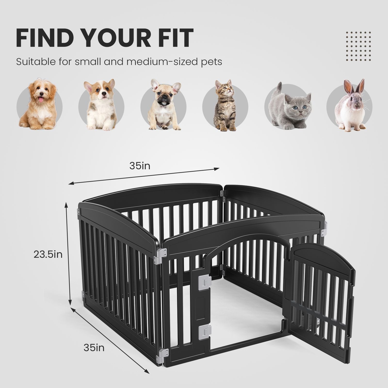 Dog Playpen Safe & Secure Indoor/Outdoor Pet Fence | Folding & Portable | Ideal for Small to Medium Dogs | Easy to Clean