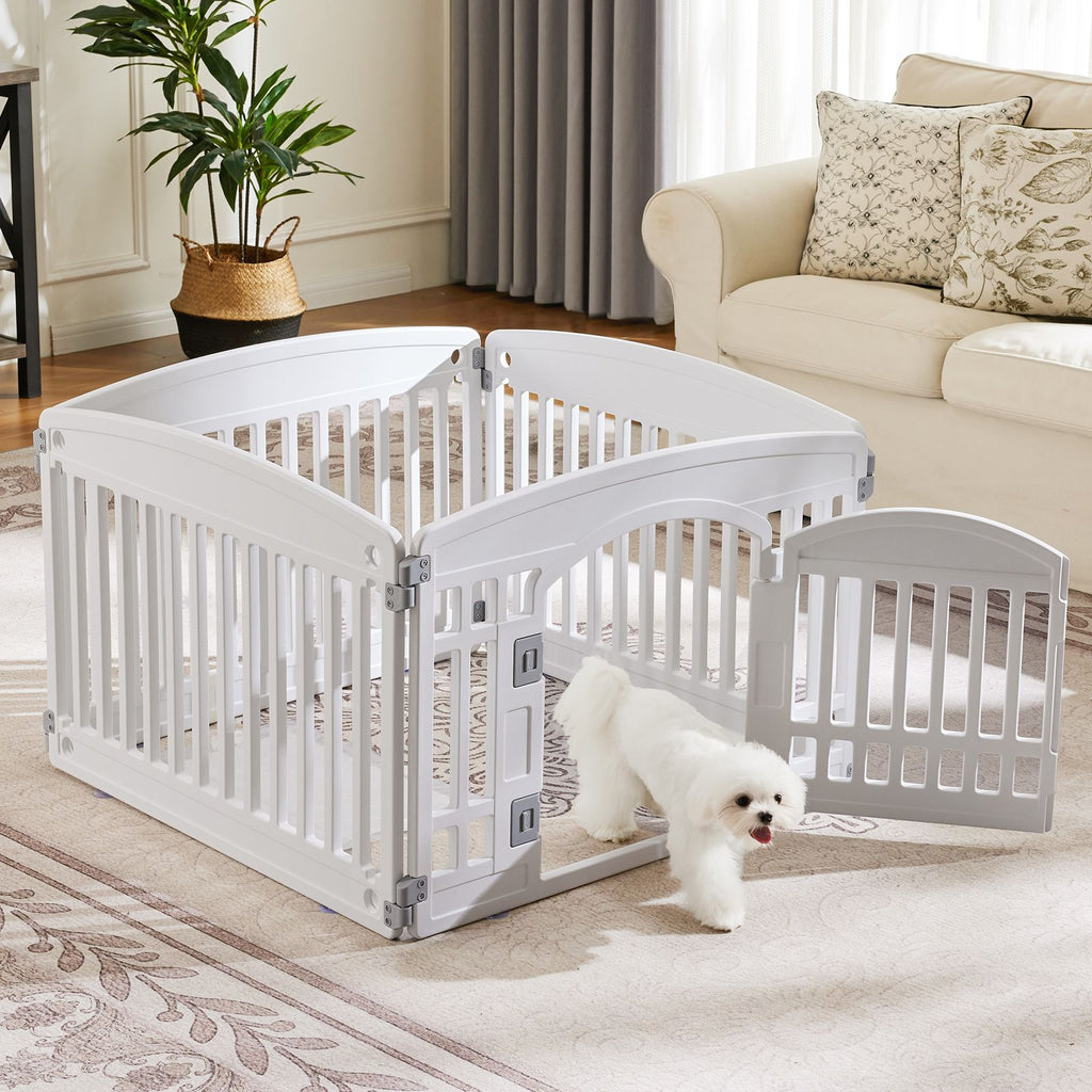 Dog Playpen Safe & Secure Indoor/Outdoor Pet Fence | Folding & Portable | Ideal for Small to Medium Dogs | Easy to Clean