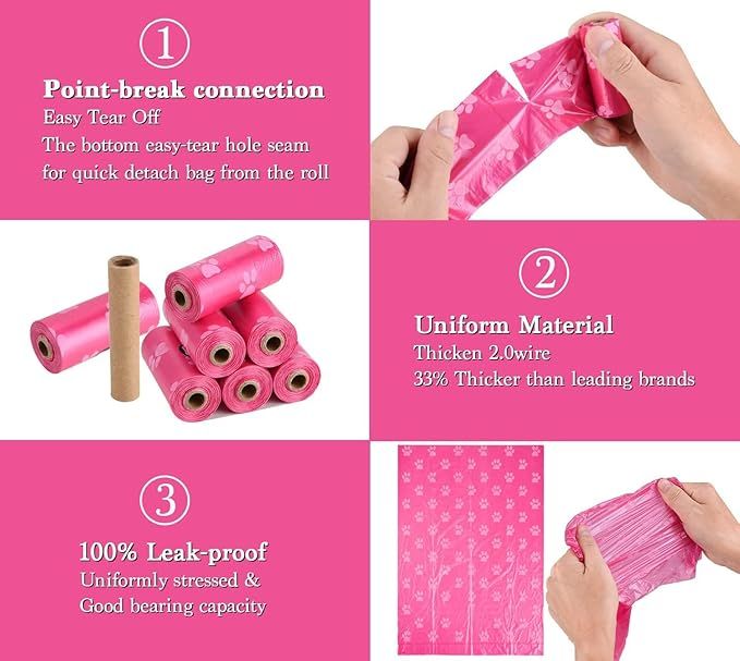 Dog Poo Bags Corn Starch Blended Extra Thick Strong