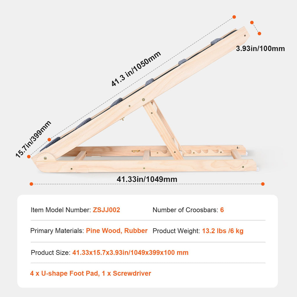 Help Your Pet Climb Safely with the VEVOR Adjustable Wooden Dog Ramp