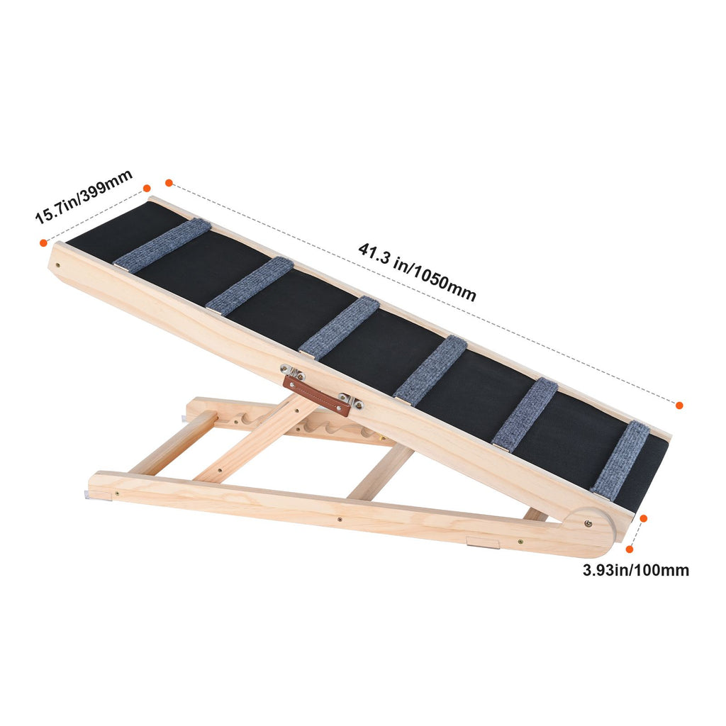 Help Your Pet Climb Safely with the VEVOR Adjustable Wooden Dog Ramp