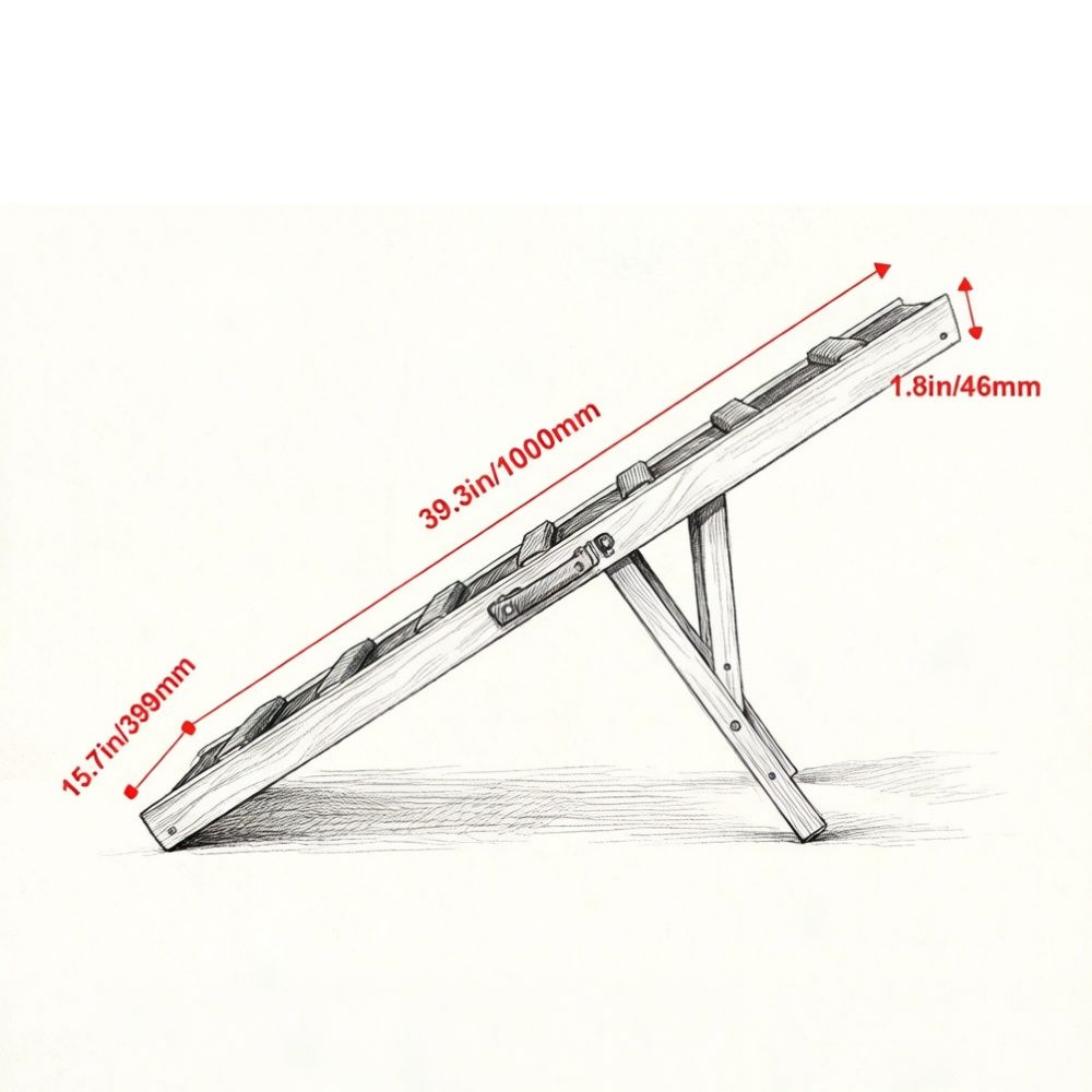 Dog Ramp with Non-Slip and Adjustable Height 39.3 X 15.7 X 1.8 in