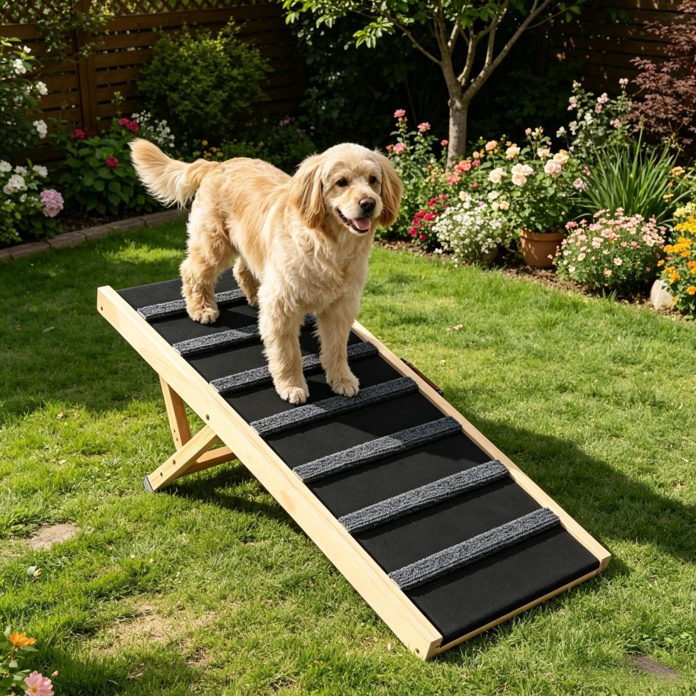 Dog Ramp with Non-Slip and Adjustable Height 39.3 X 15.7 X 1.8 in