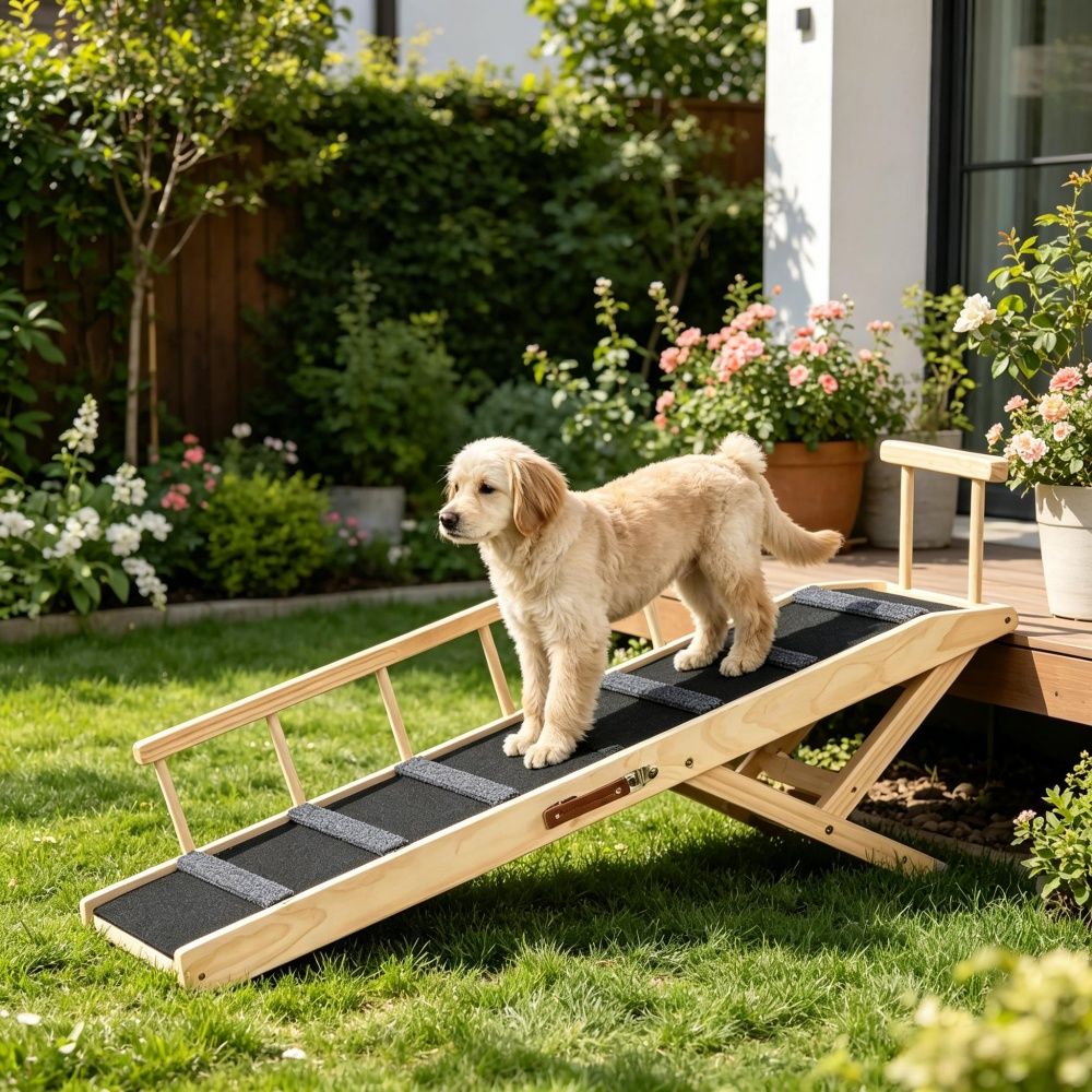 Dog Ramp with Non-Slip and Adjustable Height 47.2 X 16.5 X 2.4 in