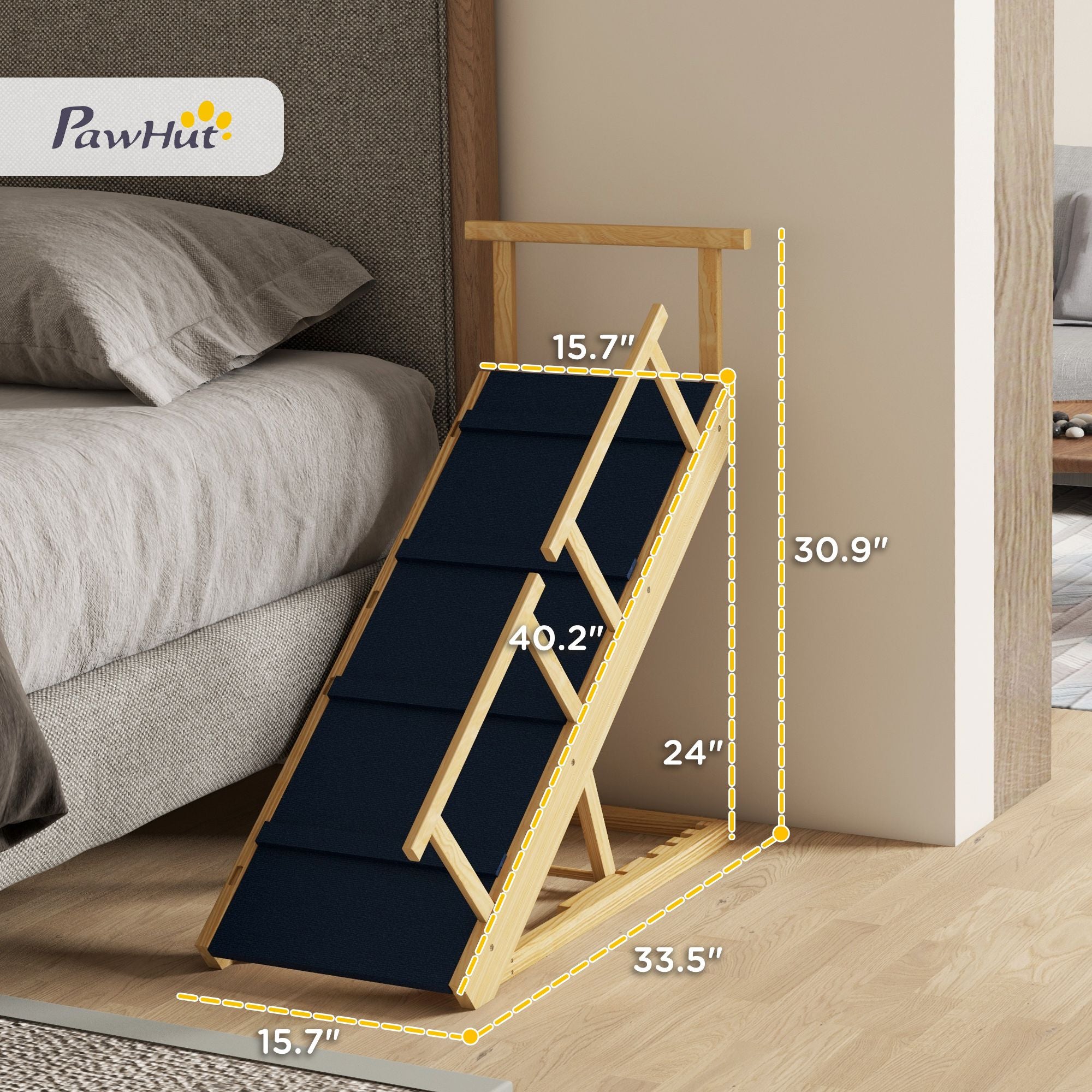 Help Your Dog Up Safely with an Adjustable, Foldable Ramp