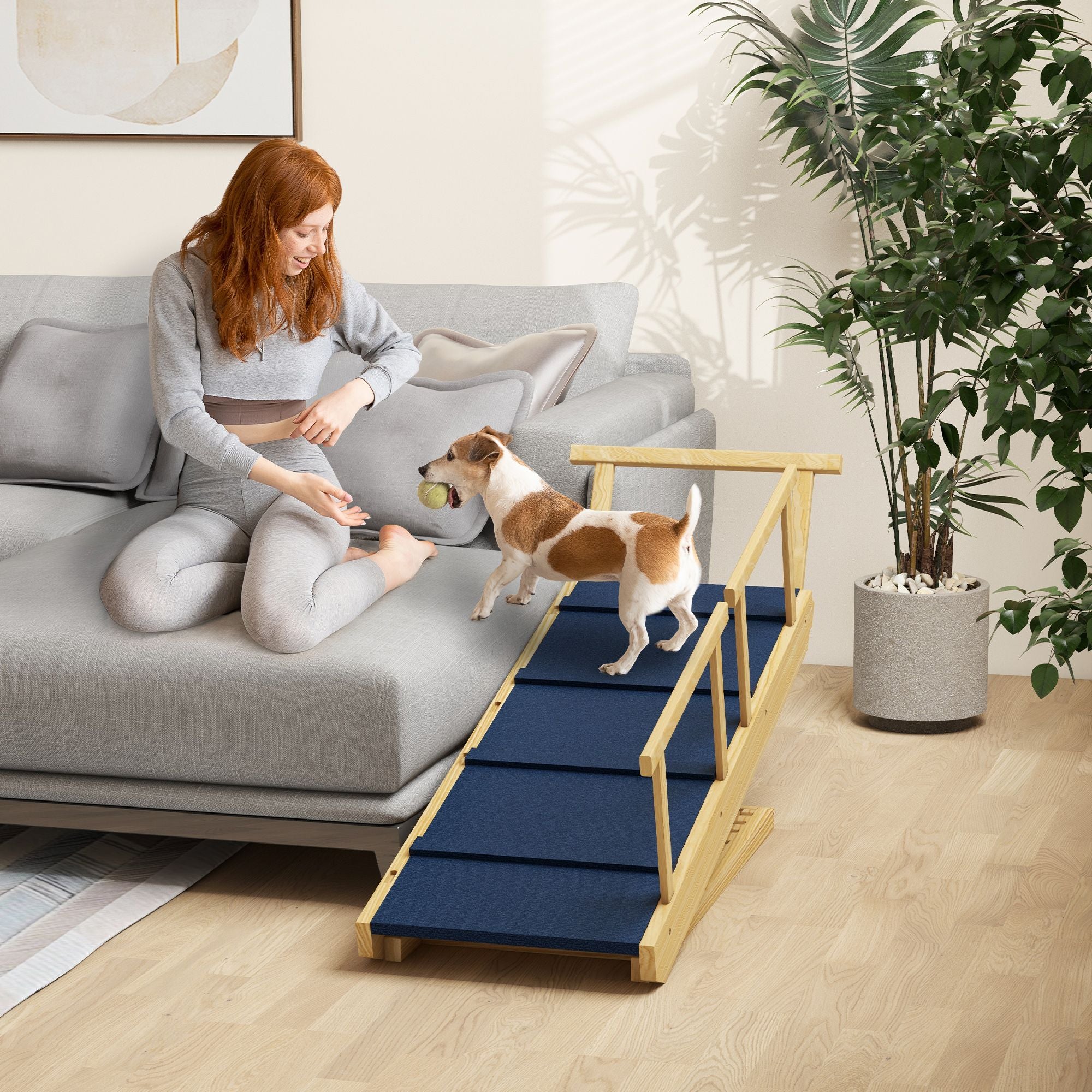 Help Your Dog Up Safely with an Adjustable, Foldable Ramp
