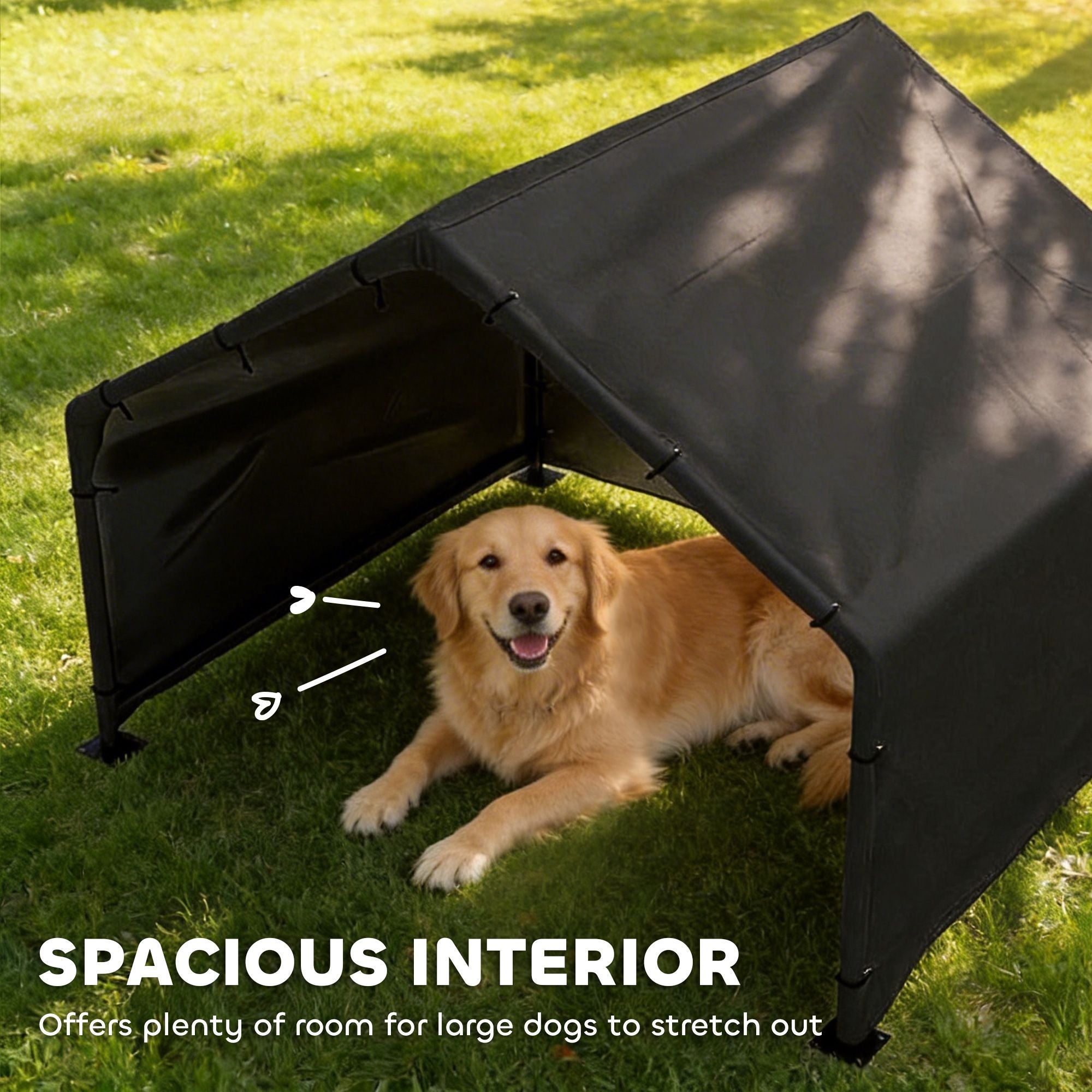 Outdoor Dog Shade Shelter with Weather Protection Canopy