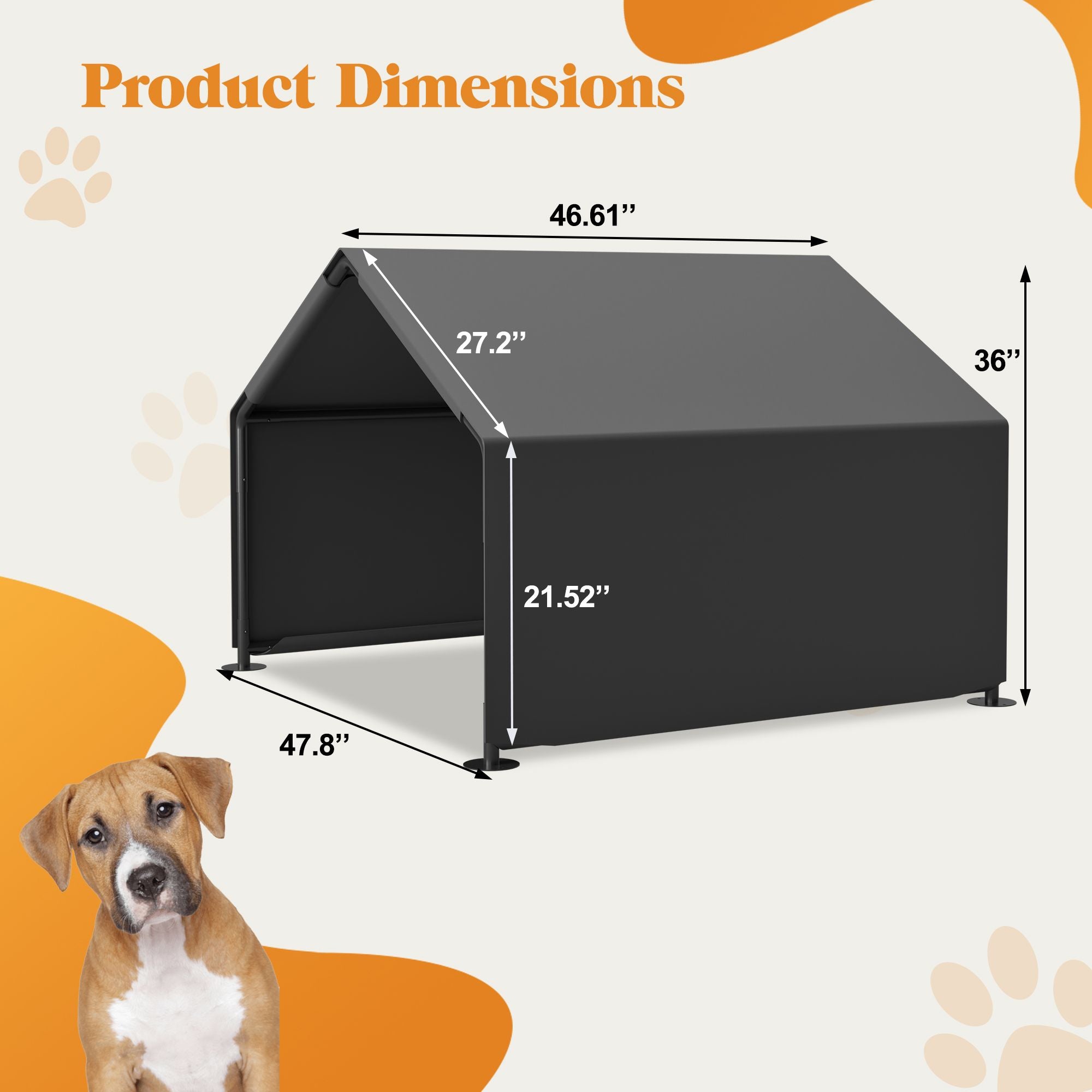 Portable Dog Shade Shelter with UV Protection and Water-Resistant Canopy
