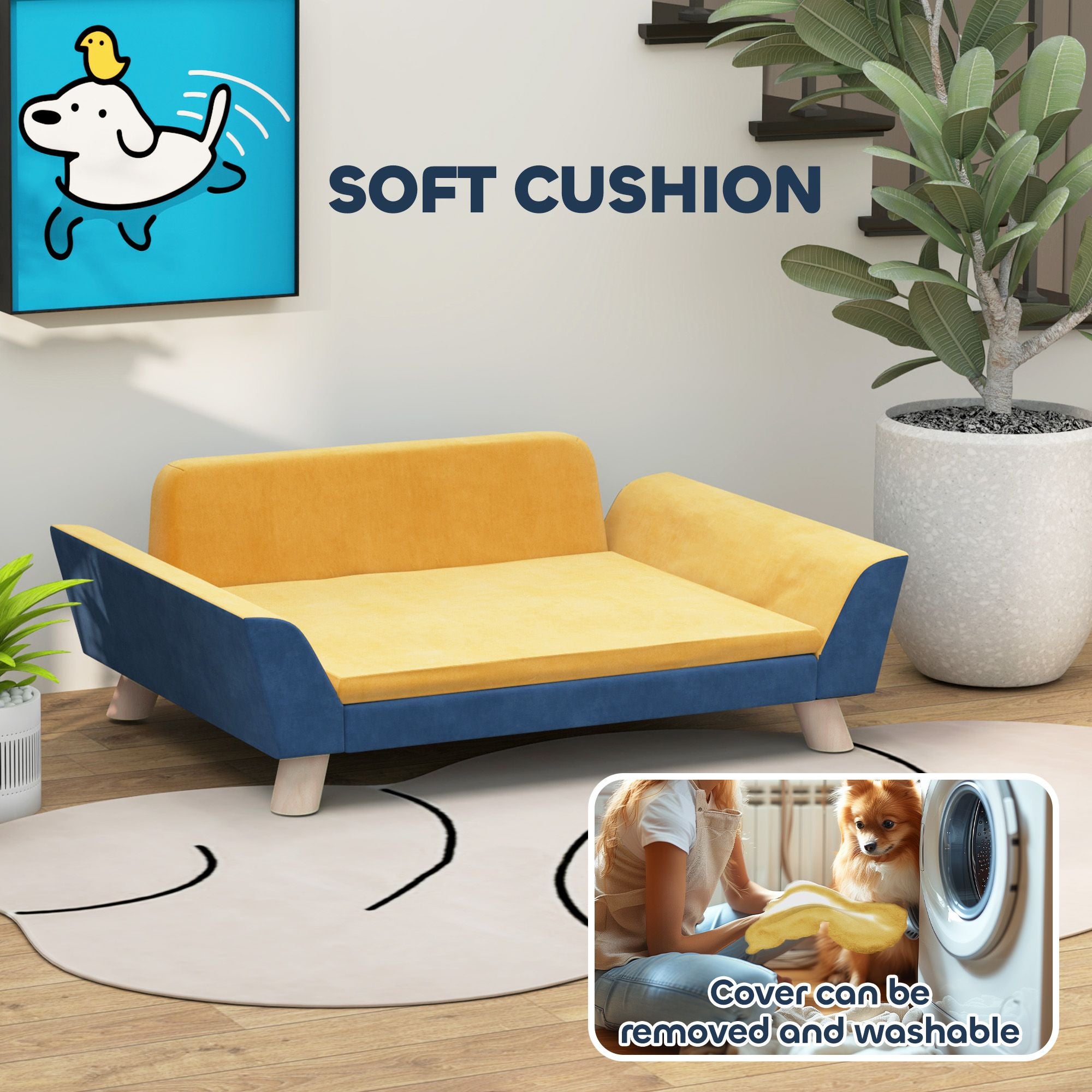Give Your Small Dog a Cozy Couch of Their Own – Plush, Washable & Non-Slip