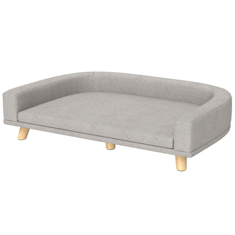 Elevated Dog Sofa Bed with Washable Cushion and MDF Frame