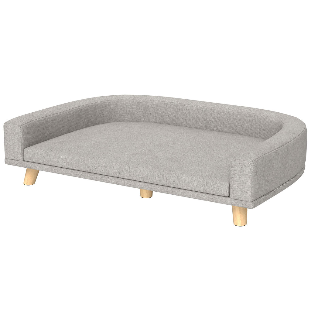 Elevated Dog Sofa Bed with Washable Cushion and MDF Frame