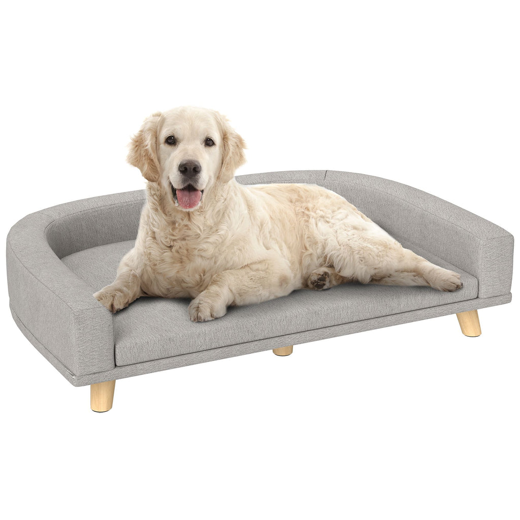 Elevated Dog Sofa Bed with Washable Cushion and MDF Frame