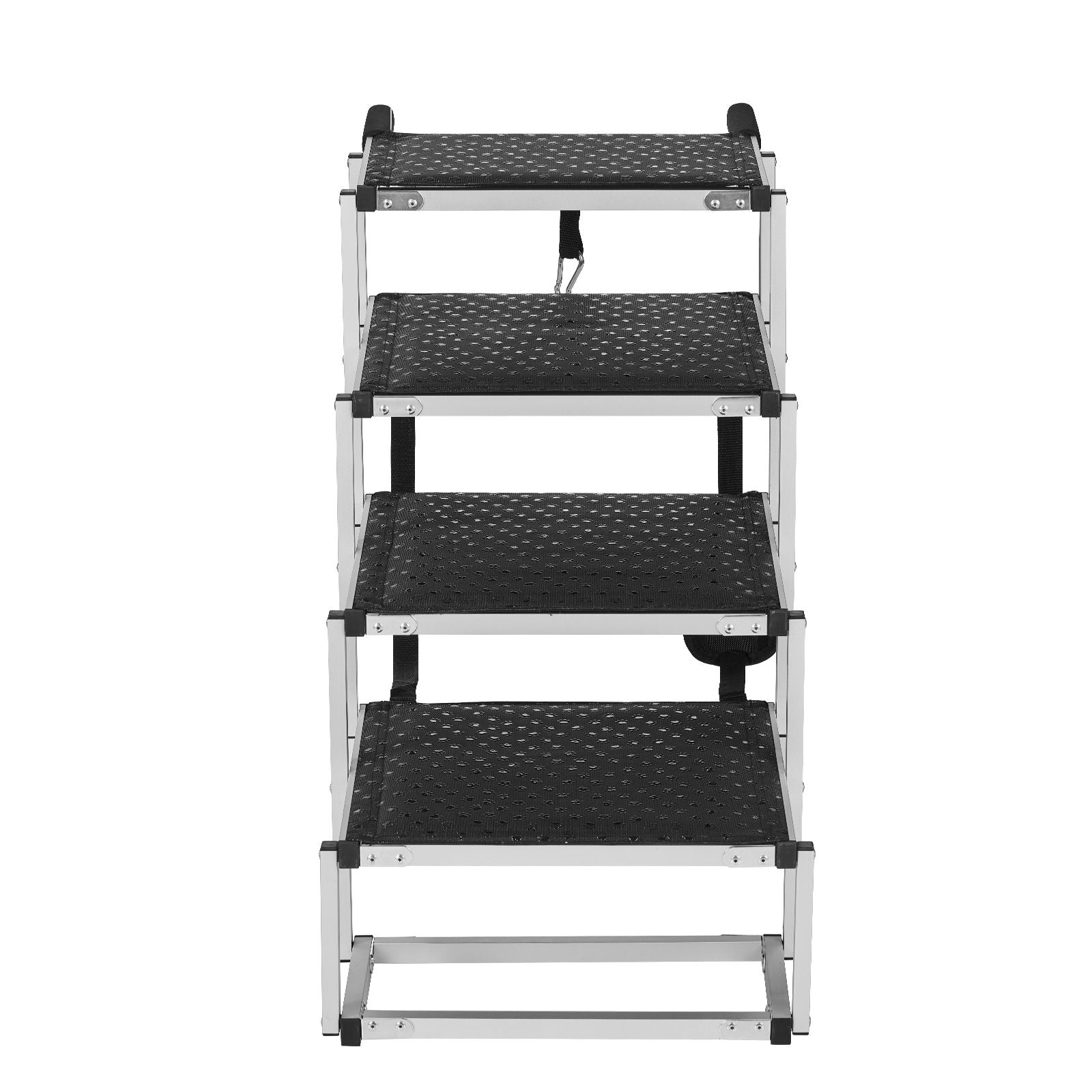 Dog Stair for Cars, Wide 4-step Dog Car Steps, Folding Dog Car Ramp with Nonslip Surface, Portable Pet Steps Lightweight Aluminum for Car, SUV and Truck, Supports up to 150 lbs