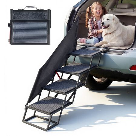 Help Your Senior Dog Climb Safely with These Extra-Wide Foldable Car Stairs