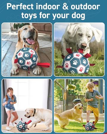 Score Big Fun with Our 10-Inch Soccer Ball Dog Toy with Straps!
