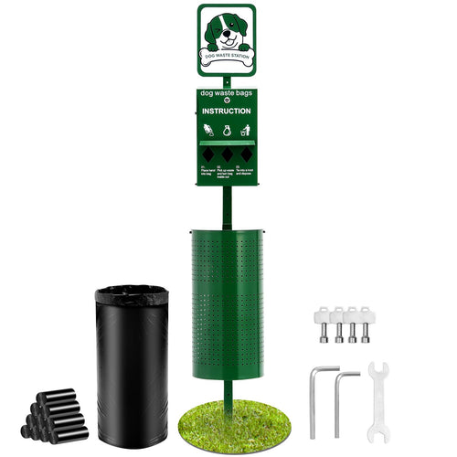 Dog Waste Station, Commercial Dog Poop Station, 11.5 Gallons Pet Waste Bin with 50 Can Liners, Bag Dispenser & 600 – image 2
