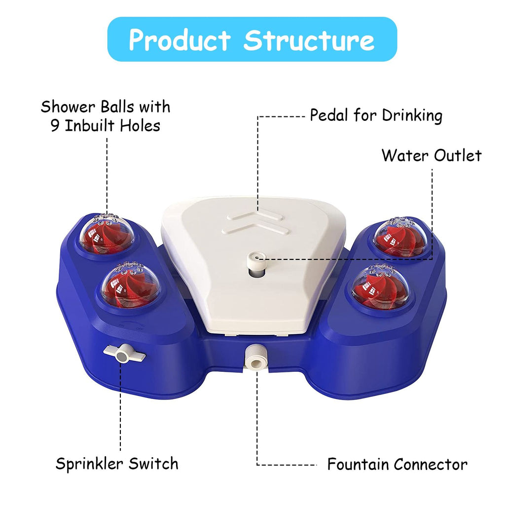 Automatic Dog Water Fountain with Sprinkler for Drinking and Fun