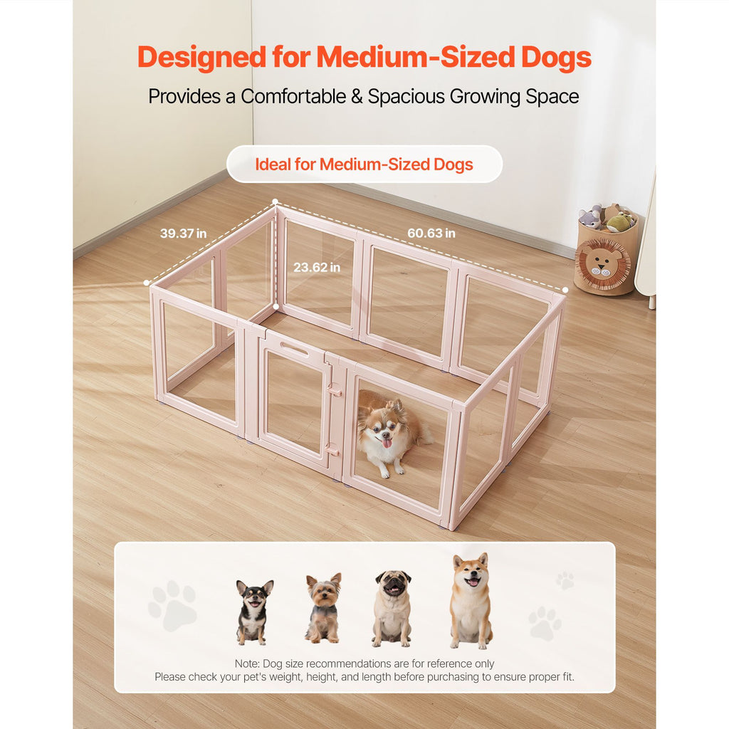 Dog Whelping Box, lightweight Dog Whelping Pen for Medium Sized Dogs, water-ready Transparent