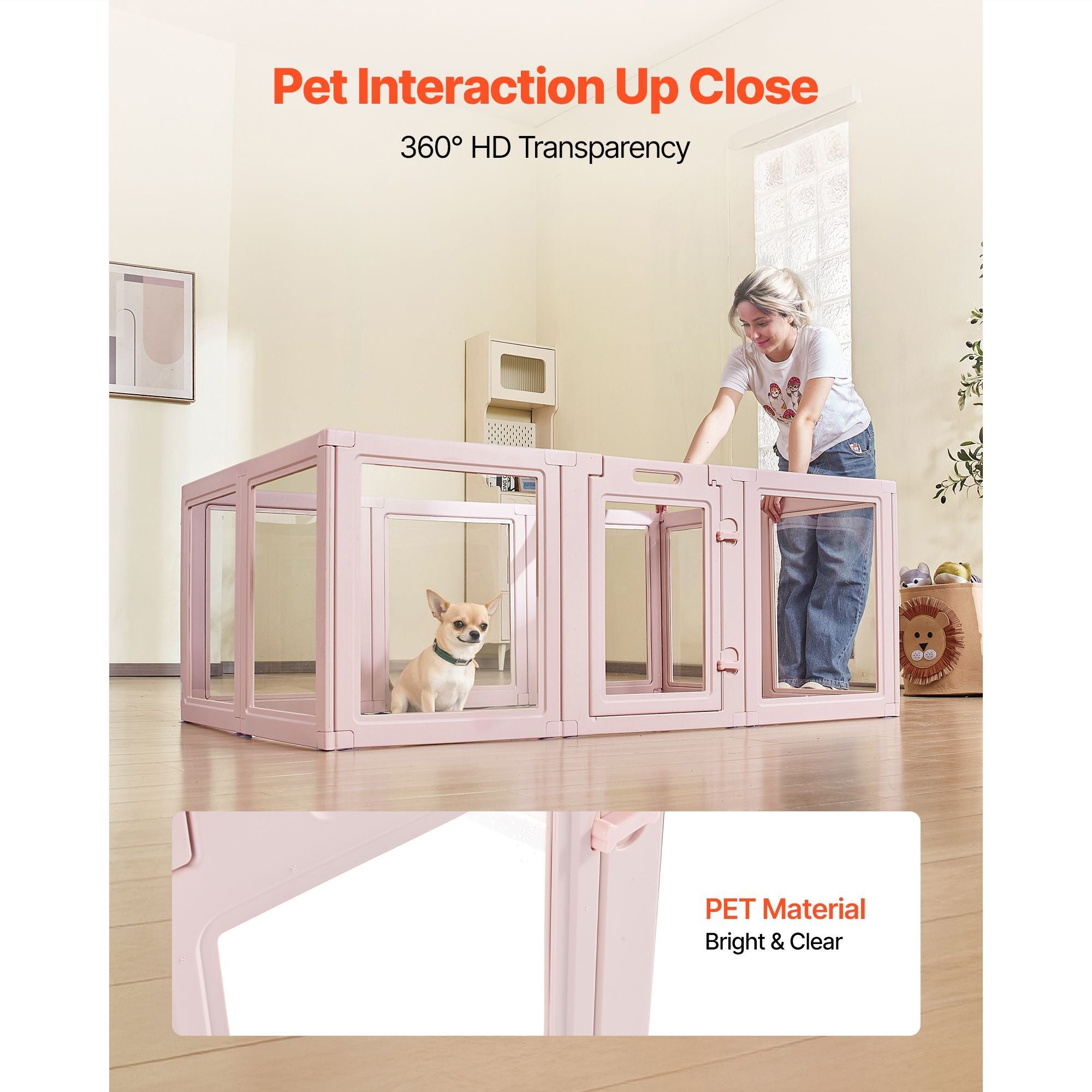 Dog Whelping Box, lightweight Dog Whelping Pen for Medium Sized Dogs, water-ready Transparent