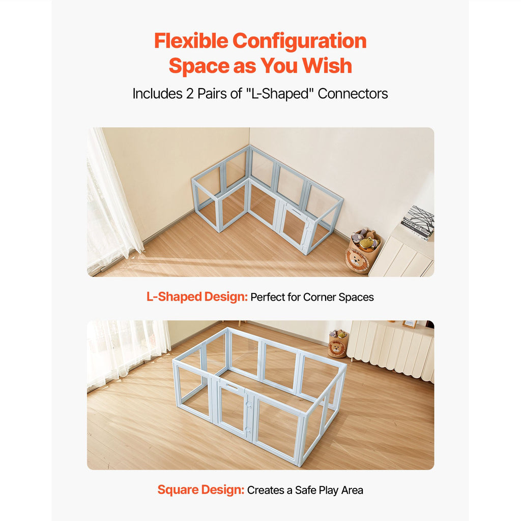 Transparent Dog Whelping Box with Easy Assembly & Secure Door Lock