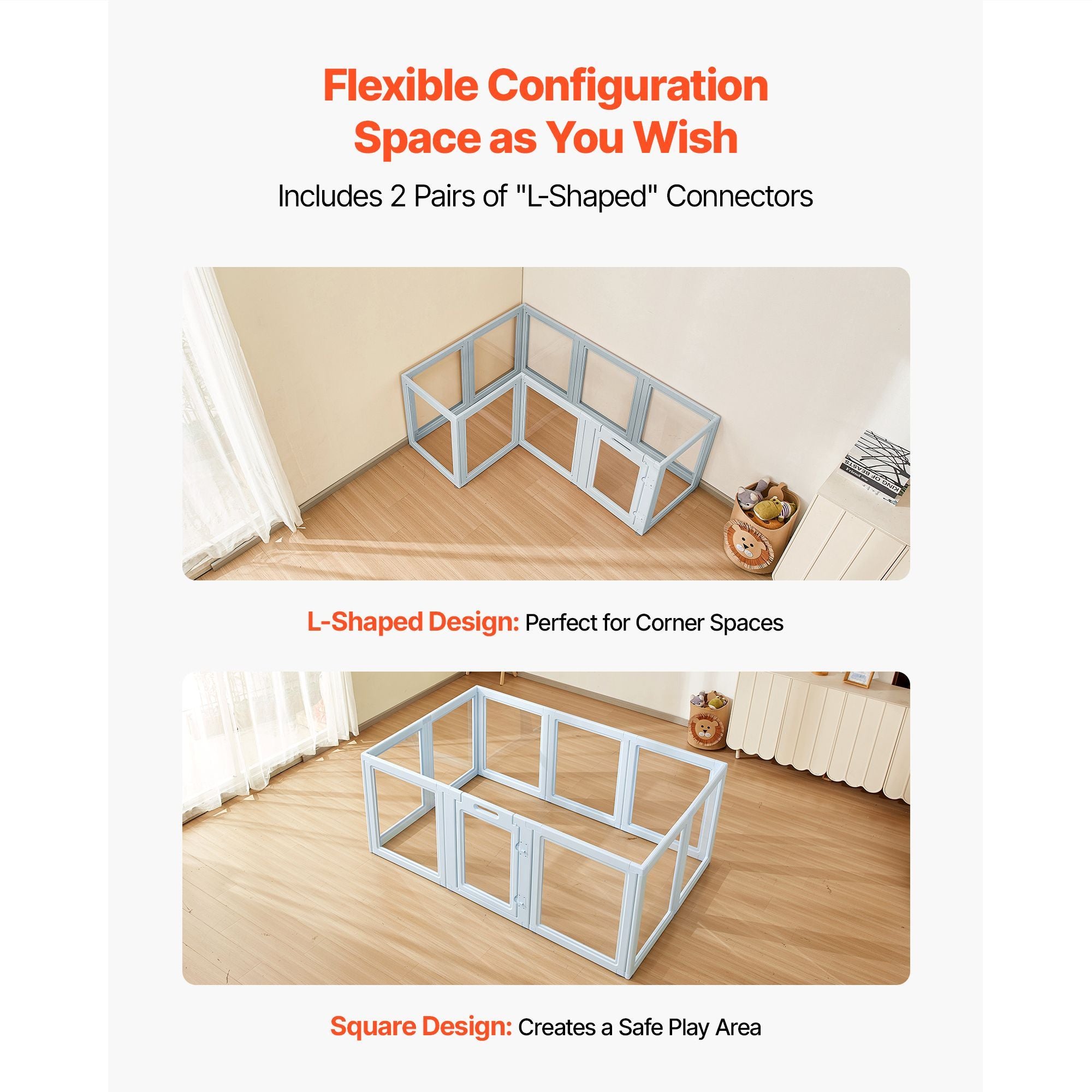 Transparent Dog Whelping Box with Easy Assembly & Secure Door Lock