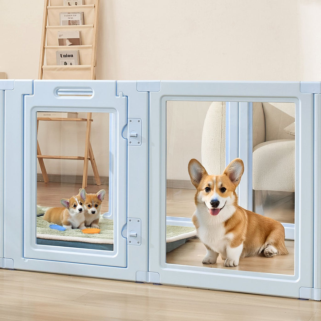 Transparent Dog Whelping Box with Easy Assembly & Secure Door Lock