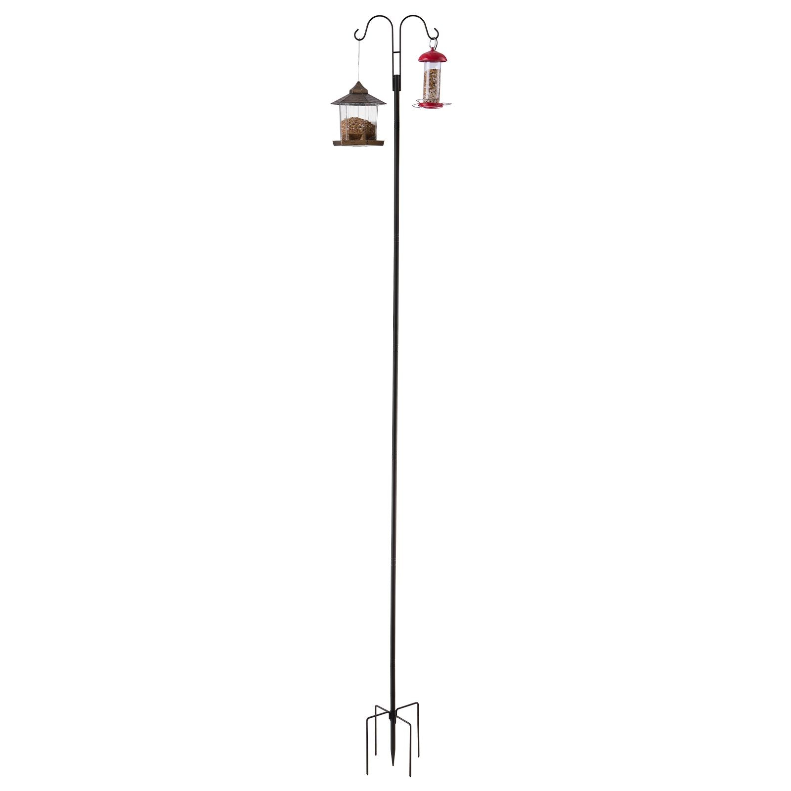 Double Shepherds Hooks for Outdoor, 8 Pack 108 practical Bird Feeder Pole, 3/4 Thick Gard