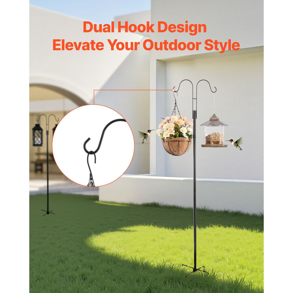 8-Pack practical Double Shepherds Hooks for Outdoor Bird Feeders and Decor