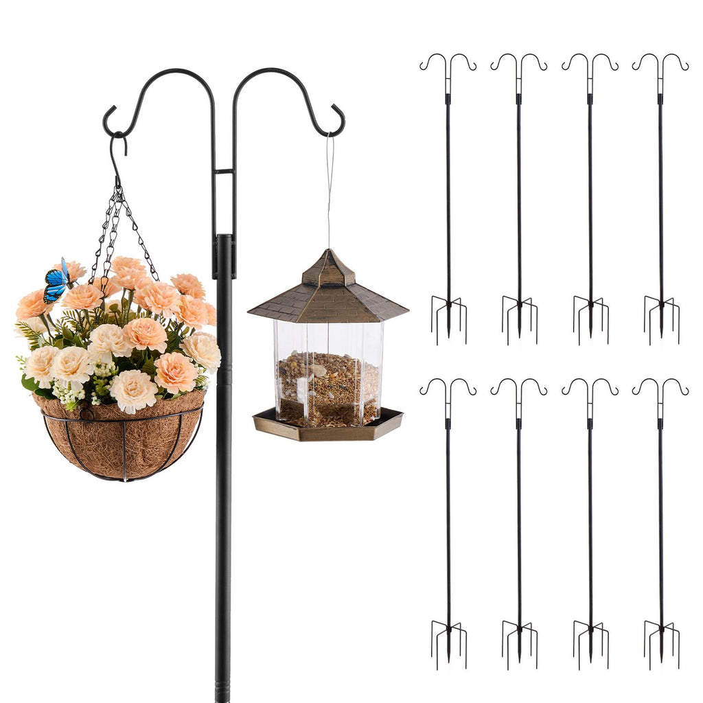8-Pack practical Double Shepherds Hooks for Outdoor Bird Feeders and Decor