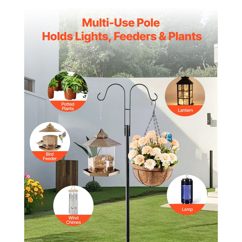 8-Pack practical Double Shepherds Hooks for Outdoor Bird Feeders and Decor