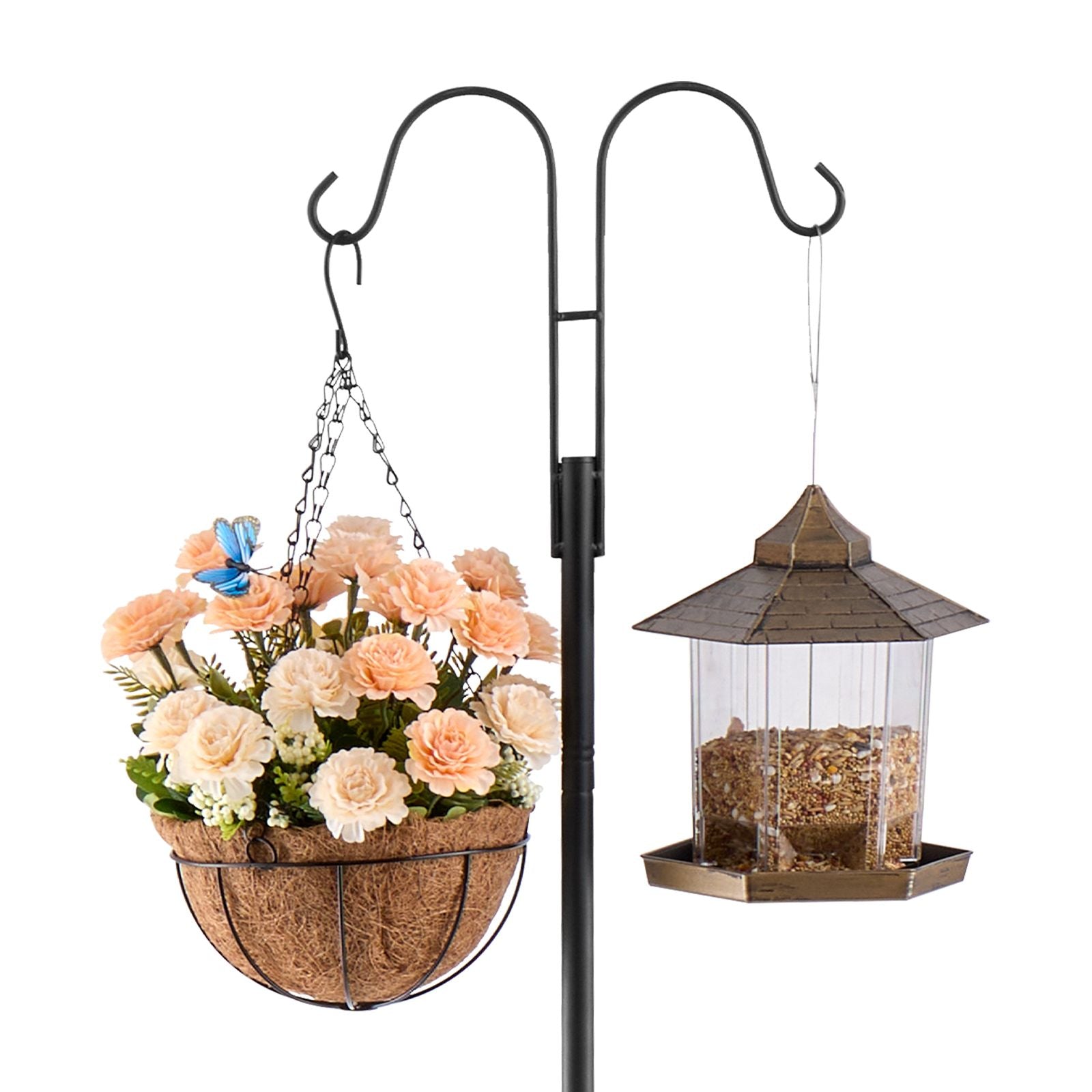 practical Double Shepherds Hooks for Outdoor Bird Feeding and Garden Decor