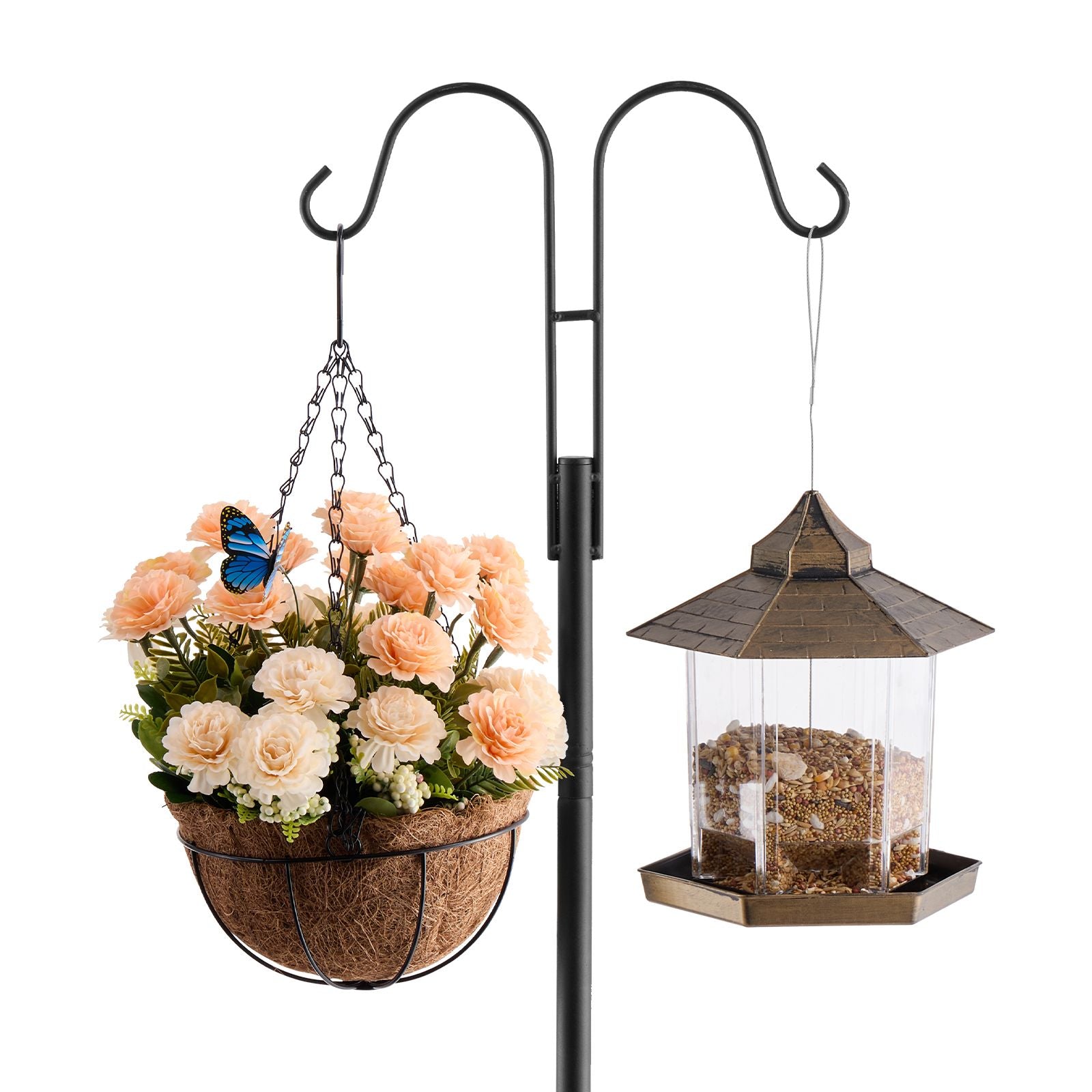 8-Pack 92- practical Double Shepherds Hooks for Outdoor Bird Feeders