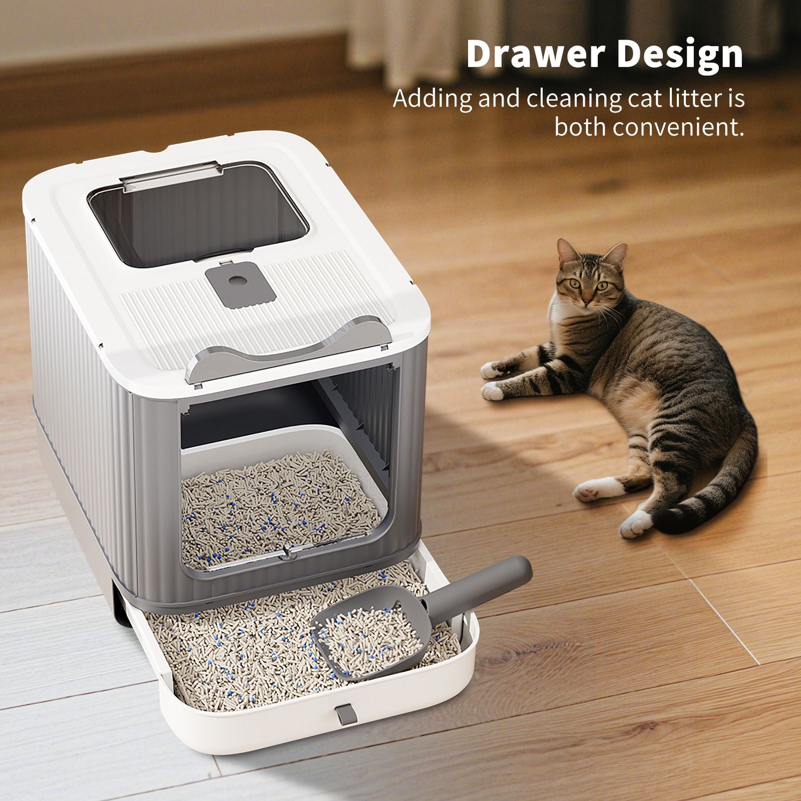 Effortless Cleaning with Our Foldable Drawer Litter Box