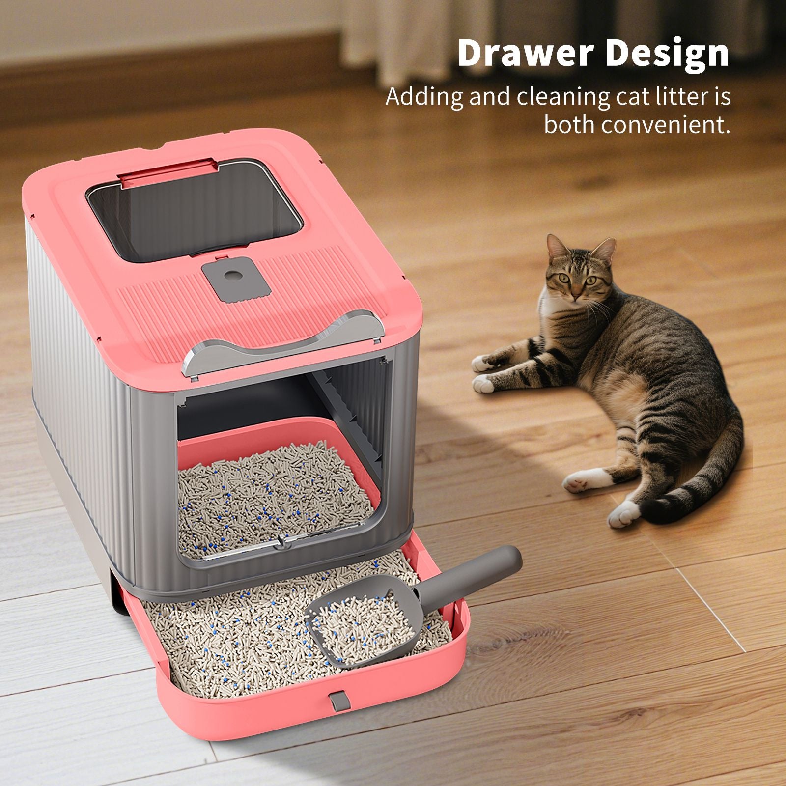 Effortless Cleaning with Our Foldable Drawer Litter Box