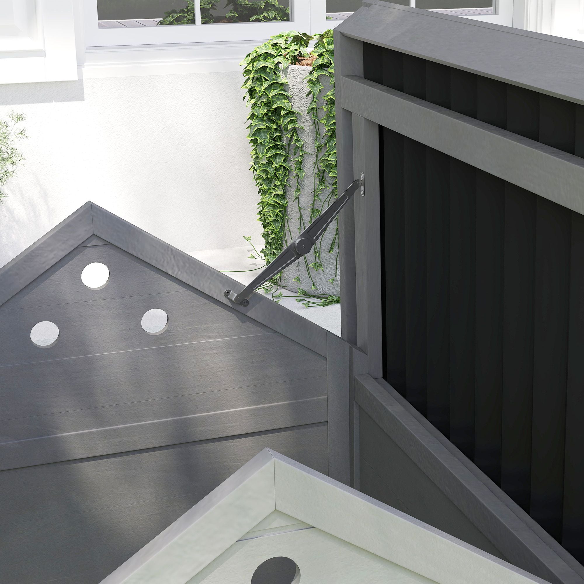 furniture-style Duck House with Openable Roof and Removable Base for Easy Cleaning