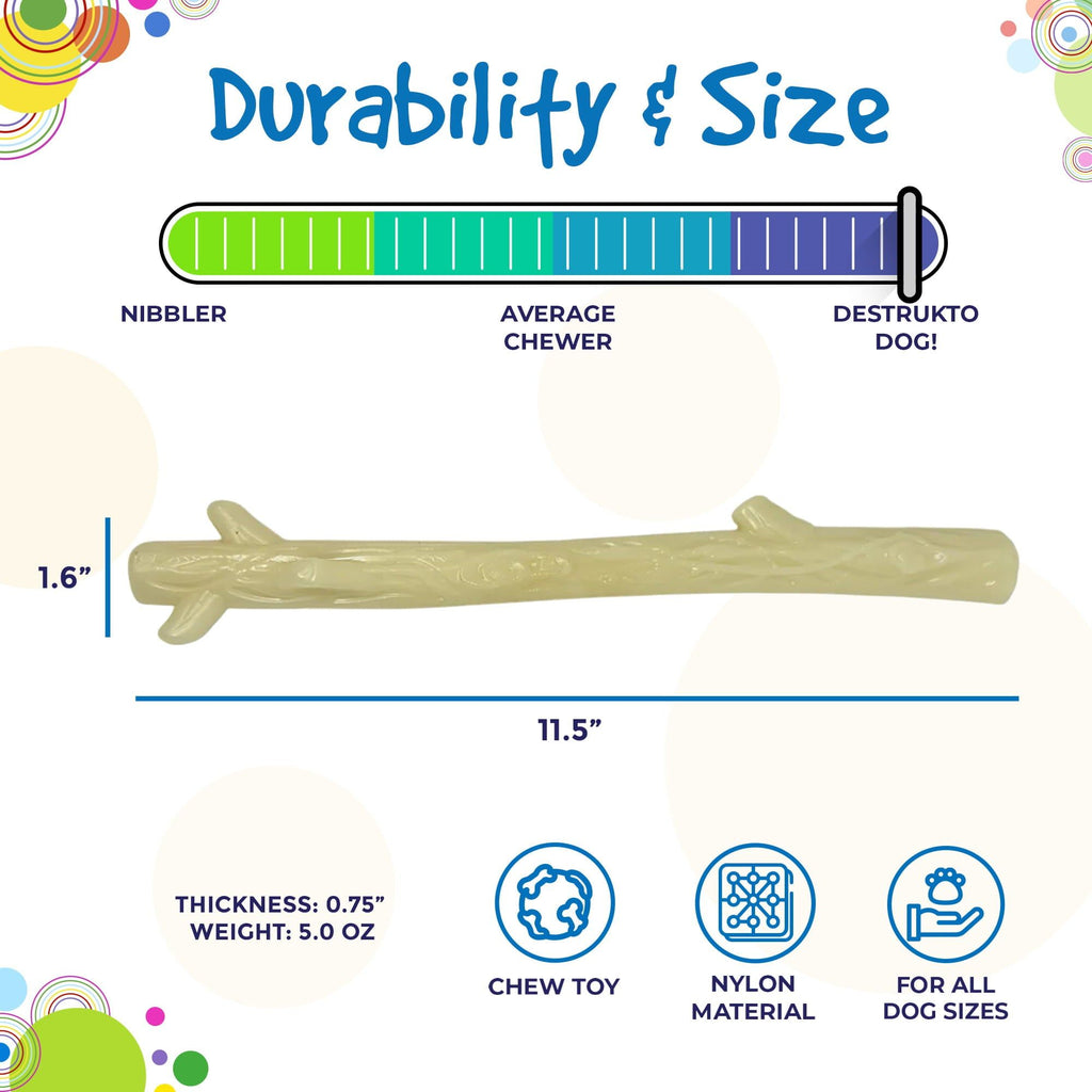 everyday Nylon Glow in the Dark Chew Stick for Power Chewers | Indestructible Dog Toy USA
