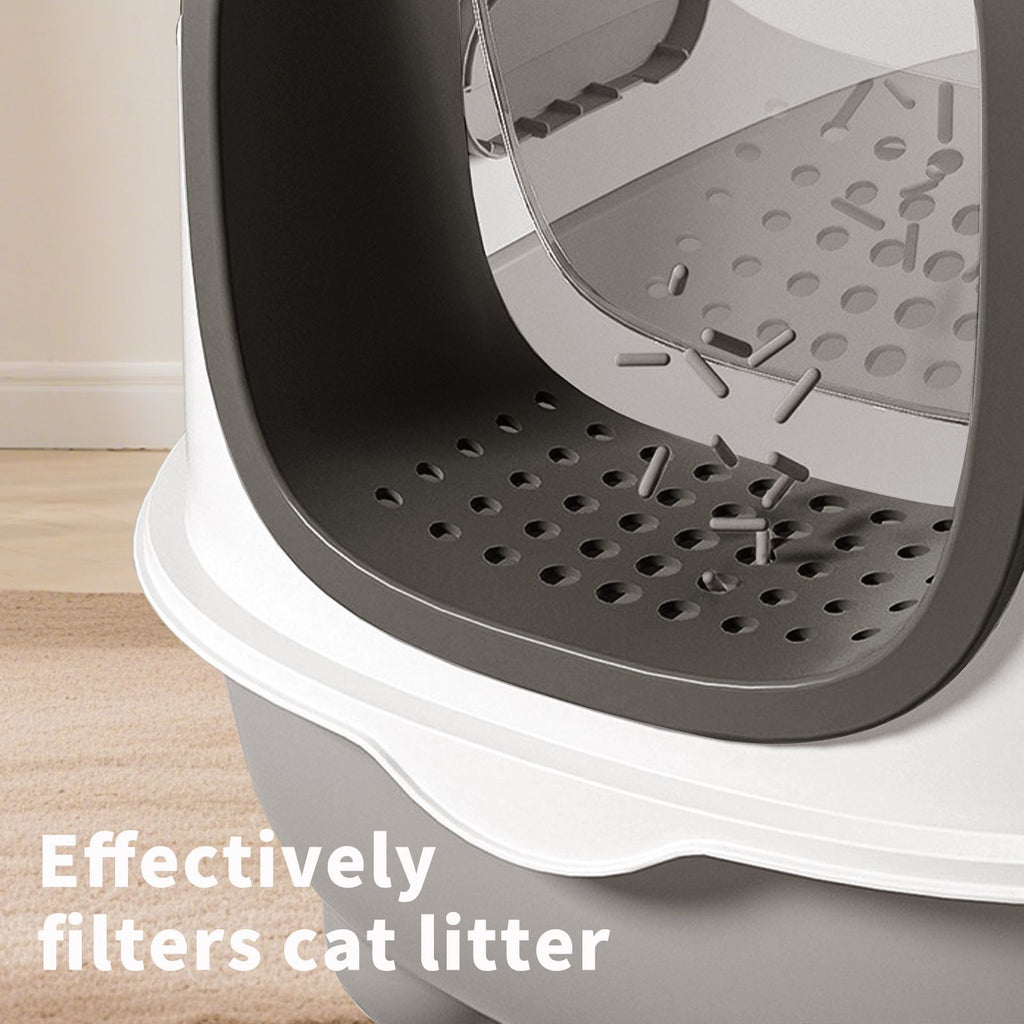 E Classic Grey Cat litter Box - Simple and Practical, Large Space, High Cost Effective Choice