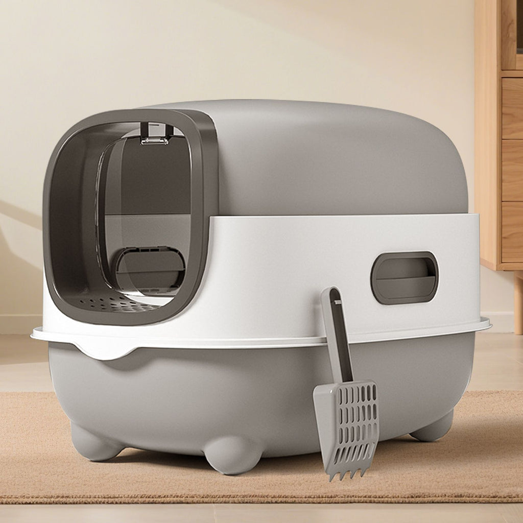 E Classic Grey Cat litter Box - Simple and Practical, Large Space, High Cost Effective Choice