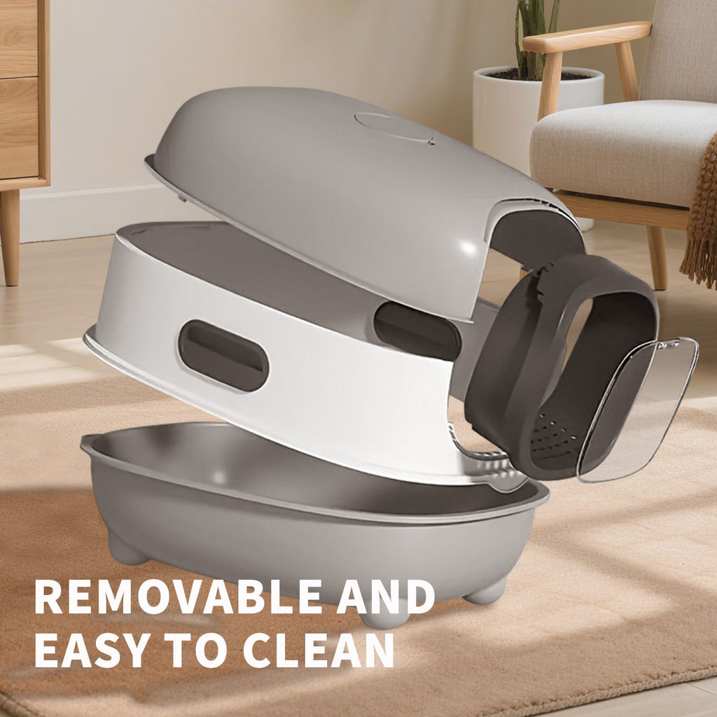 E Classic Grey Cat litter Box - Simple and Practical, Large Space, High Cost Effective Choice