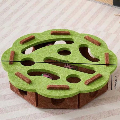 Interactive Cat Teaser Box with Balls, Sisal Felt Scratcher & Lounge Protector