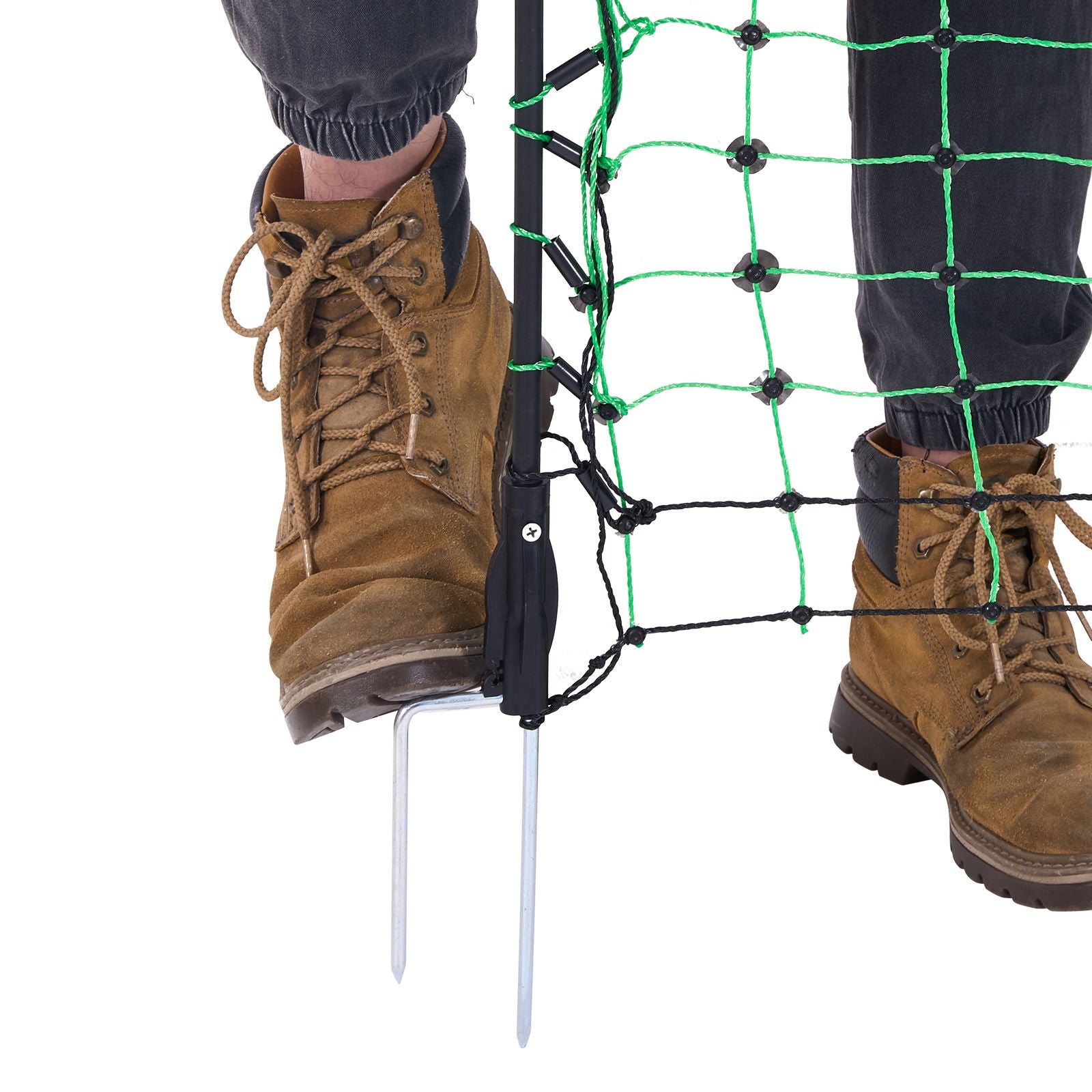 Electric Fence Netting, 35" H x 164' L, PE Net Fencing with Posts & Double-Spiked Stakes, Utility Portable Mesh for Goats, Sheep, Lambs, Deer, Hogs, Dogs, Used in Backyards, Farms, and Ranches