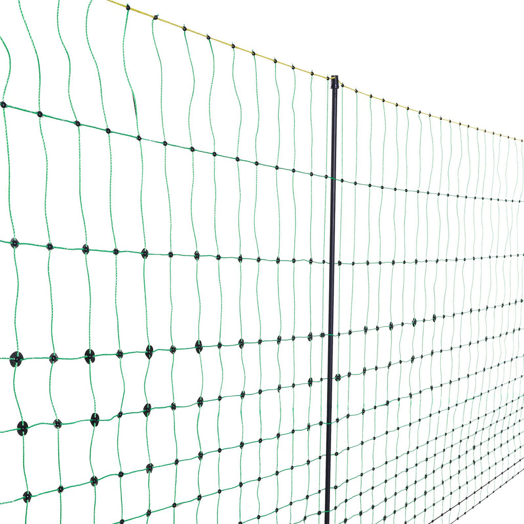 Electric Fence Netting, 35" H x 164' L, PE Net Fencing with Posts & Double-Spiked Stakes, Utility Portable Mesh for Goats, Sheep, Lambs, Deer, Hogs, Dogs, Used in Backyards, Farms, and Ranches