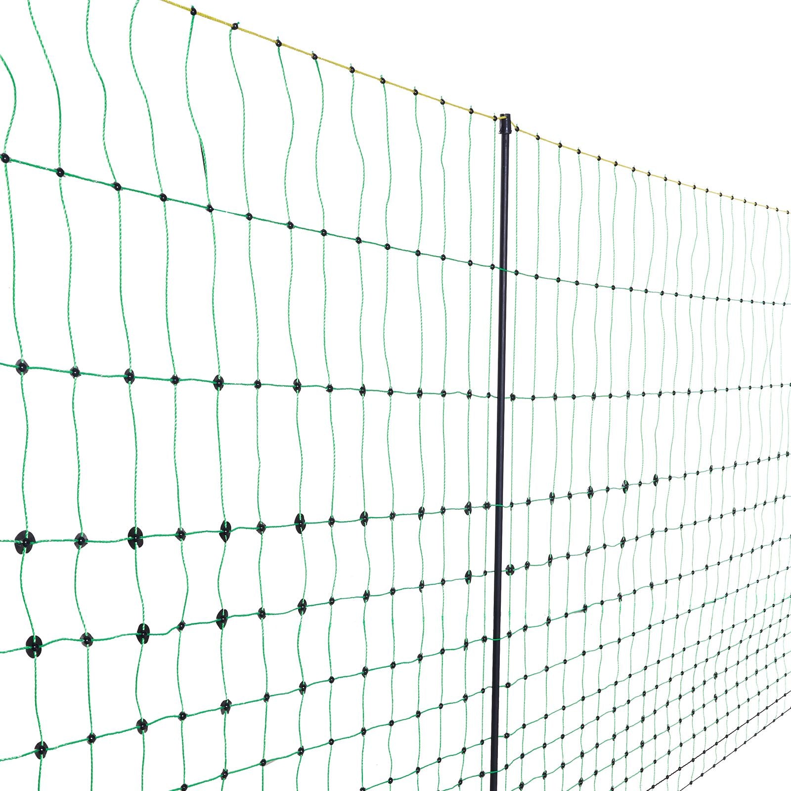 Electric Fence Netting, 35" H x 164' L, PE Net Fencing with Posts & Double-Spiked Stakes, Utility Portable Mesh for Goats, Sheep, Lambs, Deer, Hogs, Dogs, Used in Backyards, Farms, and Ranches