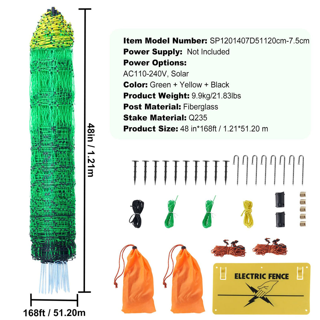 Protect Your Flock with VEVOR Electric Fence Netting – 48" x 168'