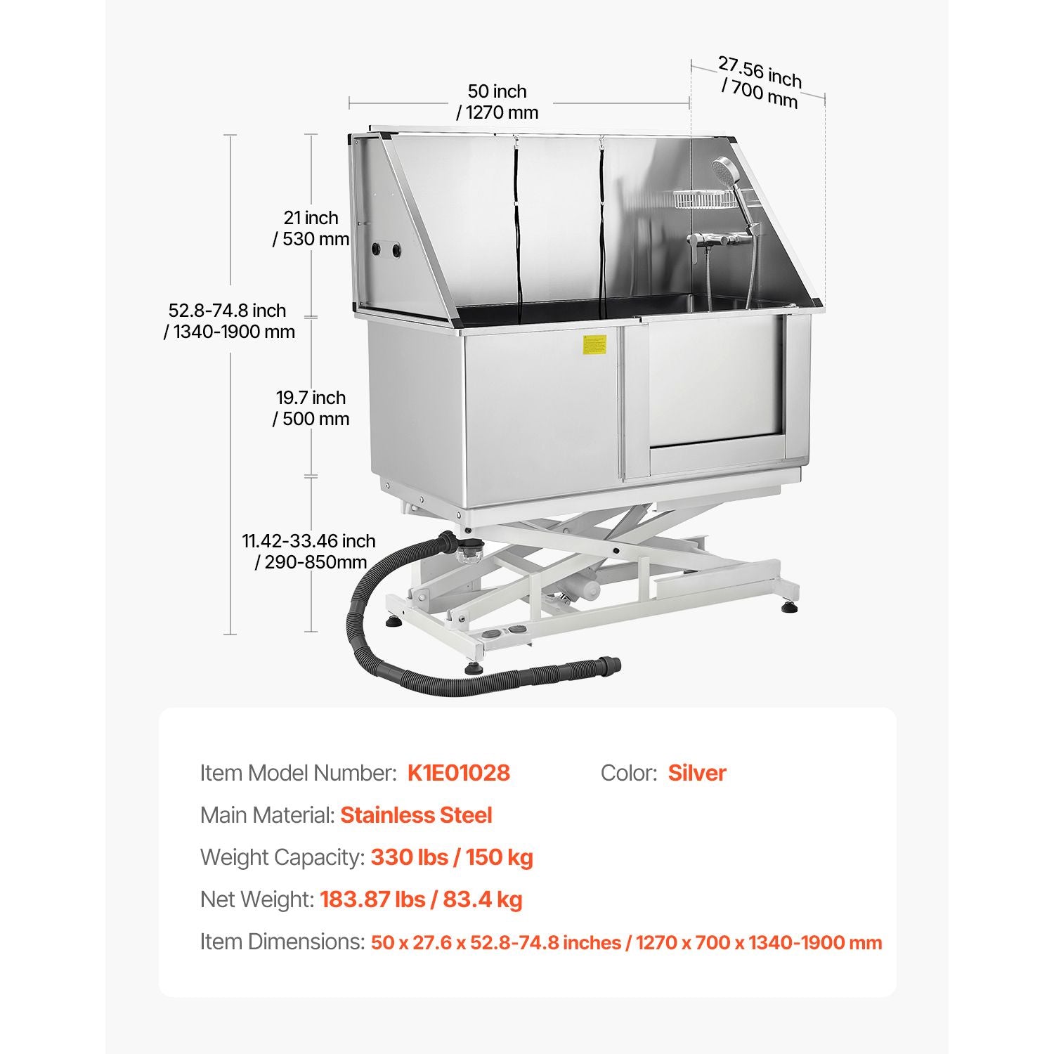 Effortless Bathing: Electric Lift Dog Washing Station for Medium & Large Pets