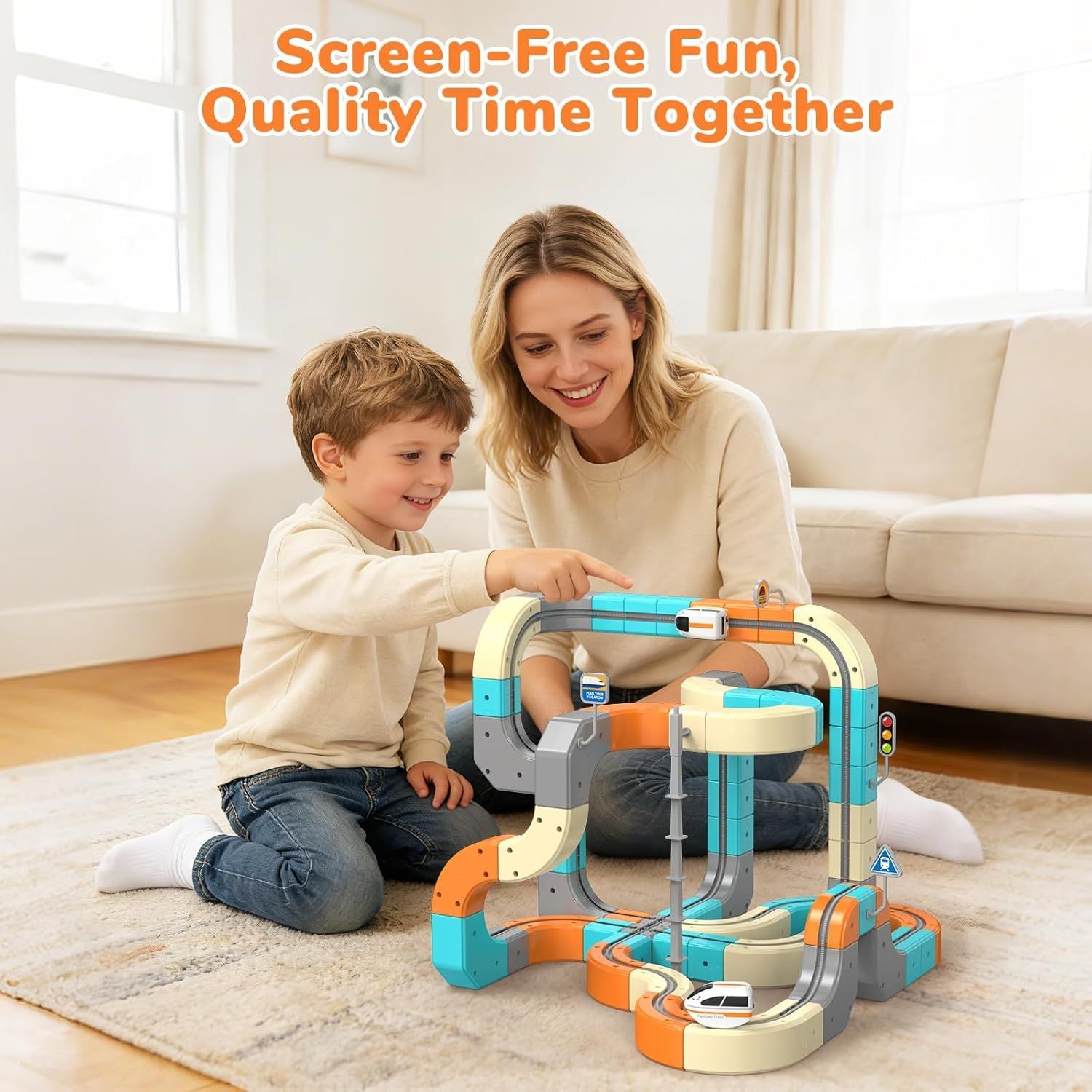 3D Flexible Race Track Building Toy Set with Motorized Car