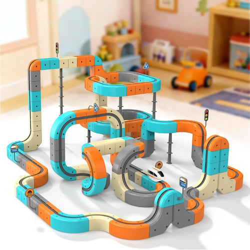 3D Flexible Race Track Building Toy Set with Motorized Car – image 2