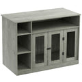 Elegant Dog Crate Furniture with Storage Gray Lockable Door Pet Cage for Medium Large Dogs 47 x 23.5 x 35